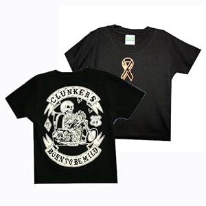 【クリックでお店のこの商品のページへ】【MOTOBLUEZ】オリジナル チャリティーキッズTシャツ「BORN TO BE MILD」100ブラック： 車＆バイク