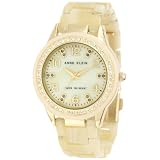 AK Anne Klein 10/9956CMHN Swarovski Crytals Accented Gold-Tone Horn Resin Watch