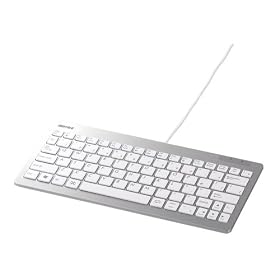 iBUFFALO  USB�ڑ��L���R���p�N�g�L�[�{�[�h �L�[���Ɨ������A�C�\���[�V�����f�U�C���Ɖp��\�L�݂̂̃X�}�[�g�L�[�g�b�v���̗p �V���[�g�J�b�g�L�[�t�� �z���C�g BSKBU10WH