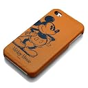 iPhone4S用レザーケース ミッキーブラウン