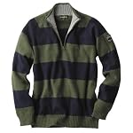 Eddie Bauer(エディー・バウアー) ストライプジップモックセーター(ホワイト M)