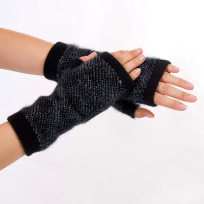 possumdown 指先のない手袋 Black/Riverstone