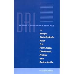 Dietary Reference Intakes for Energy, Carbohydrate, Fiber, Fat, Fatty Acids, Cholesterol, Protein, And Amino Acids