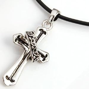 【クリックで詳細表示】ロザリオリング付合皮ネックレス【メンズ゛ネックレスシリーズ】U117L