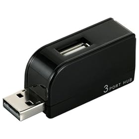 iBUFFALO USB2.0Hub �o�X�p���[ 3�|�[�g �R���p�N�g�^�C�v �u���b�N BSH3U02BK