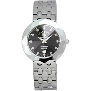 【クリックで詳細表示】[ジョンハリソン]J.Harison 腕時計 12Pダイヤモンド ブラック文字盤 TNM-002BB メンズ