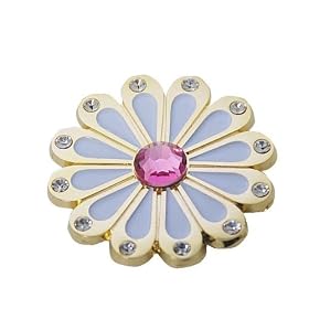 PIXMA GOLF USA �X�����t�X�L�[ �N���X�^�� �S���t�}�[�J�[ �Z�b�g Flower White�y���C���}�[�J�[�{���΃N���b�v�X�q�p�{�V���v���}�[�J�[�{�x���g�p�N���b�v�zCM22-WH-GD