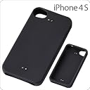 iPhone4S シルキータッチシリコンジャケット/ブラック