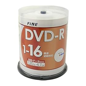 FINE DVD-R4.7GB1��^��p���C�h�v�����^�u��1-16�{���X�s���h���P�[�X100������ FDR47-16X100PW