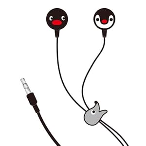 【クリックで詳細表示】ピングー＆ピンガ キャラクターイヤホン ピングー＆ピンガ PG-07BK