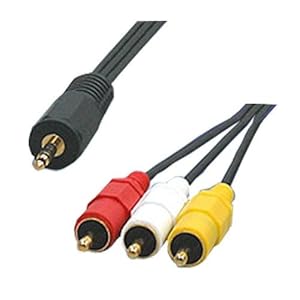 【クリックで詳細表示】アクロス ビデオケーブル ステレオミニオス-RCA3ピンオス 1.5m AVC-201