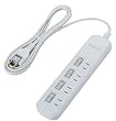 ELECOM �Ɨ��X�C�b�`�t���K�[�h�^�b�v 2P4�� 2.5m �z���C�g T-F6425WH