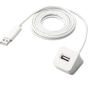 ELECOM USB2.0�����P�[�u�� ���p �}�O�l�b�g�� 2m �z���C�g U2C-ETM20WH