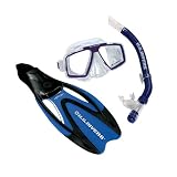  U.S. Divers Cozumel Mask, Seabreeze Dry Snorkel, and Proflex II Fin Snorkeling Set