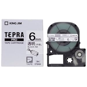 【クリックで詳細表示】KING JIM テプラPROテープつや消し 透明/黒文字 ST6KM