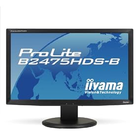 iiyama 23.6�C���`���C�h�t���f�B�X�v���C LED�o�b�N���C�g ���~�E�s�{�b�g�@�\���� HDMI�P�[�u���������f�� �}�[�x���u���b�N PLB2475HDS-B1