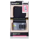 Simplism iPhone 4S/4 レザーカバーセット 薄型PUテクスチャーレザー ブラック TR-LCSIPN-BK