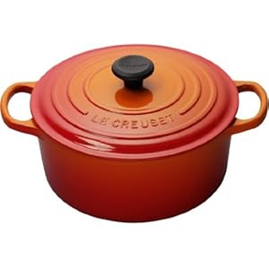 【クリックでお店のこの商品のページへ】Le Creuset ココット・ロンド 22cm (アメリカ仕様) (フレームオレンジ)