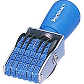 【クリックで詳細表示】回転ゴム印 欧文6連 3号 明朝体