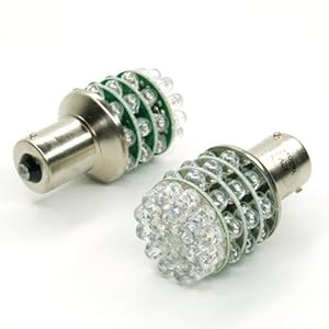 【クリックで詳細表示】S25 45連LED BAU15s シングル球 2個組 ピン角度150度 イエロー