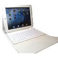 �yHAIKAU�z �V����iPad iPad2�p ������ �L�[�{�[�h�����\�t�g���U�[�P�[�X�y�p��L�[�{�[�h�z �z���C�g Bluetooth keyboard for ipad2 ���{�ꑀ��������t�� White