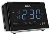  RCA RC46 AM/FM Alarm Clock Radio with Large Blue LED Display (Black)