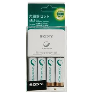 【クリックで詳細表示】SONY ニッケル水素スタンダード充電器 低価格セット 単3(typ：2，100mAh)4本付属 BCG34HH4K： 家電・カメラ