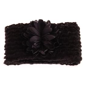 Goldbug Ear Muff & Flower Hair Band �C�A�[�}�t���t�����[�w�A�[�o���h �u���b�N �|���G�X�e�� WT-02044