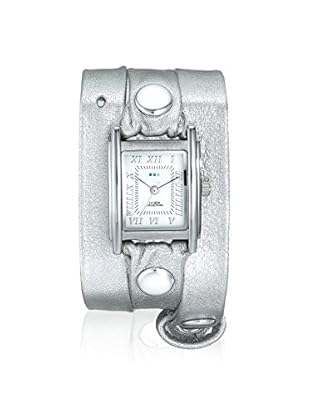 La Mer Collections Women's LMMTW1002 Silver-Tone Watch With Metallic Leather Wraparound Band