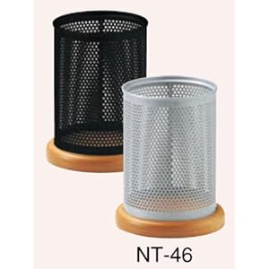 【クリックで詳細表示】メッシュ・ウッドシリーズ ナフキン・多目的スタンド (丸)【NT-46】シルバーグレイ [えいむ メニュー ナフキン立て スタンド ペン立て]