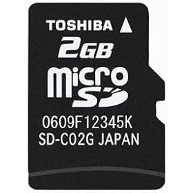 TOSHIBA microSD 2GB �C�O�p�b�P�[�W SD�A�_�v�^�t��