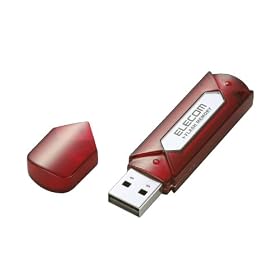 ELECOM  USB2.0�t���b�V�������� 4GB �Z�L�����e�B�\�t�g�t(���b�h�V���o�[) MF-AU204GRS