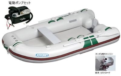 ジョイクラフト グリッド-250 検無 4人乗りゴムボート ホンダ2PS4スト エンジン付き 電動ポンプ付き