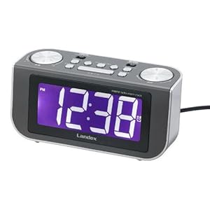 LANDEX(ランデックス) ラジオ付きデジタル目覚まし時計 スクラッチ シルバーYT5141SV