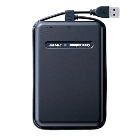 BUFFALO USB2.0�Ή� �ϏՌ��|�[�^�u��HDD TurboUSB�@�\���� 250GB �u���b�N HD-PS250U2-BK