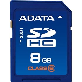 A-DATA SDHC�J�[�h 8GB SDHC Turbo�V���[�Y Class 6 ASDH8GCL6-R