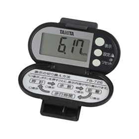 【クリックで詳細表示】タニタ歩行距離・時間付き歩数計 FB726 ブラック