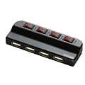 iBUFFALO USB2.0Hub �Z���t&�o�X�p���[ 4�|�[�g �ʃX�C�b�`�t �u���b�N BSH4A02BK