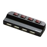iBUFFALO USB2.0Hub �Z���t&�o�X�p���[ 4�|�[�g �ʃX�C�b�`�t �u���b�N BSH4A02BK�o�b�t�@���[�ɂ��