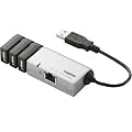 Logitec 3�|�[�g USB�n�u����LAN�A�_�v�^ �V���o�[ LAN-TX/U2H3S