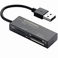 ELECOM ���������[�_���C�^ �P�[�u����̌^ SDXC�Ή� SD+MS�Ή� �u���b�N MR-C22BK