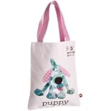 Fabric Animals Puppy Book Bag With Bookmark