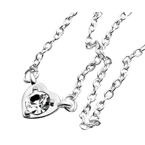 【クリックで詳細表示】【SALE95％OFF】 プチハート ネックレス シルバーカラー スワロフスキー クリスタル石使用 小さめ プチ シリーズ ネックレス