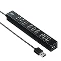 SANWA SUPPLY USB-HUB256BK ���Εt��10�|�[�gUSB2.0�n�u(�u���b�N)