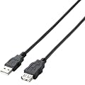 ELECOM RoHS�w�ߏ���&���z���p�b�P�[�W �G�RUSB2.0�����P�[�u�� A-A���X�^�C�v 5m �u���b�N U2C-JE50BK