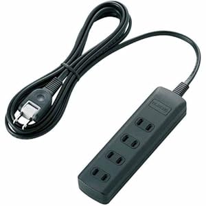 【クリックで詳細表示】ELECOM 雷ガードタップ 2P式 4個口 2.5m ブラック T-GMK01-2425BK