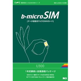 ���{�ʐM b-microSIM (�f�[�^�ʐM��p) U300 1�N(375 ��)�p�b�P�[�W BM-U300-12MM