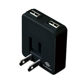 PLANEX 2�|�[�g USB-AC�[�d�A�_�v�^ PSP/DS/DSLite/DSi �Q�[���@�Ή� �u���b�N PL-WUCHG01-BG