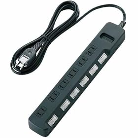ELECOM ���K�[�h�^�b�v �ʃX�C�b�`�t �Q�[���p 2P��6�� 2.5m �u���b�N T-GMK03-2625BK