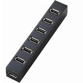 ELECOM PS3�p USB2.0HUB �Z���t/�o�X�p���[���p 7�|�[�g �u���b�N U2H-GM002BK